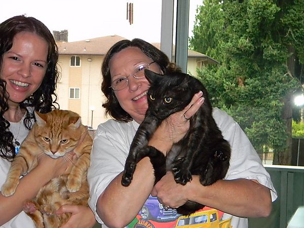 Angela and Brenda with our cats Bryleight and Nickey